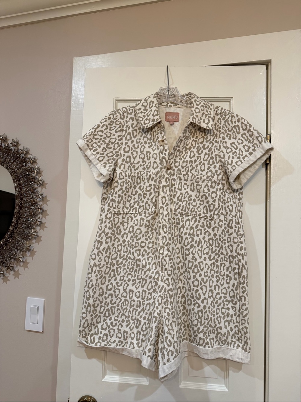 Show Me Your Mumu Neutral Taupe Leopard Print Romper